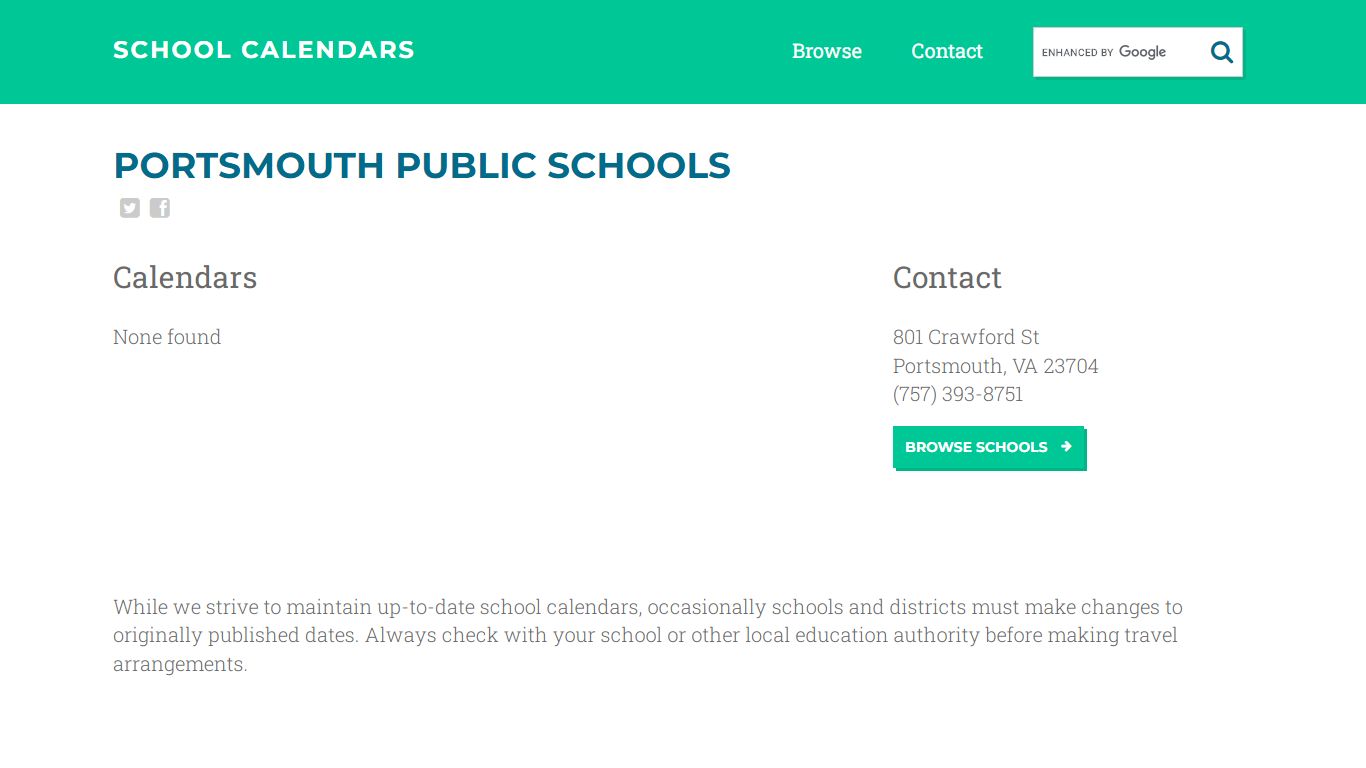 Portsmouth Public Schools Calendars – Portsmouth, VA
